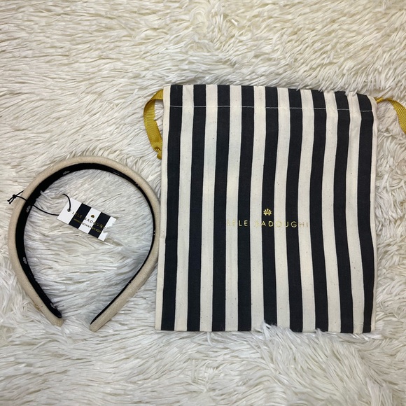 Lele Sadoughi Velvet Slim Gigi Headband in Latte - Picture 6 of 7